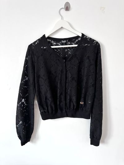 D&G Dolce Gabbana koronkowy kardigan bomber y2k
