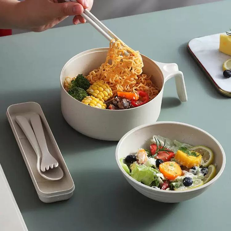 Stackable Lunch Bowl Set With Chopsticks, Spoon, Fork, And Case imagen 4
