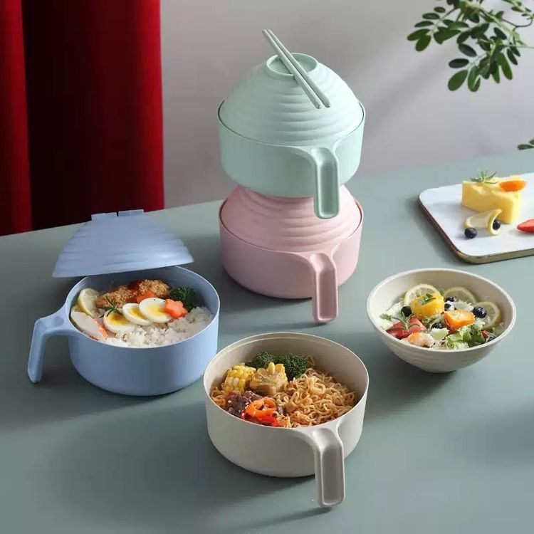 Stackable Lunch Bowl Set With Chopsticks, Spoon, Fork, And Case imagen 2