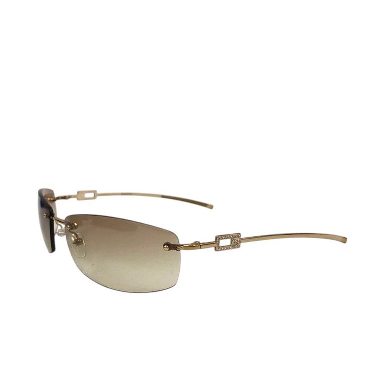 Gucci Gucci Gold Brown Tinted Rhinestone Rimless Sunglasses GG 1784 Strass 577YT product image