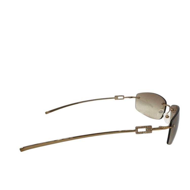 Gucci Gold Brown Tinted Rhinestone Rimless Sunglasses GG 1784 Strass 577YT 5
