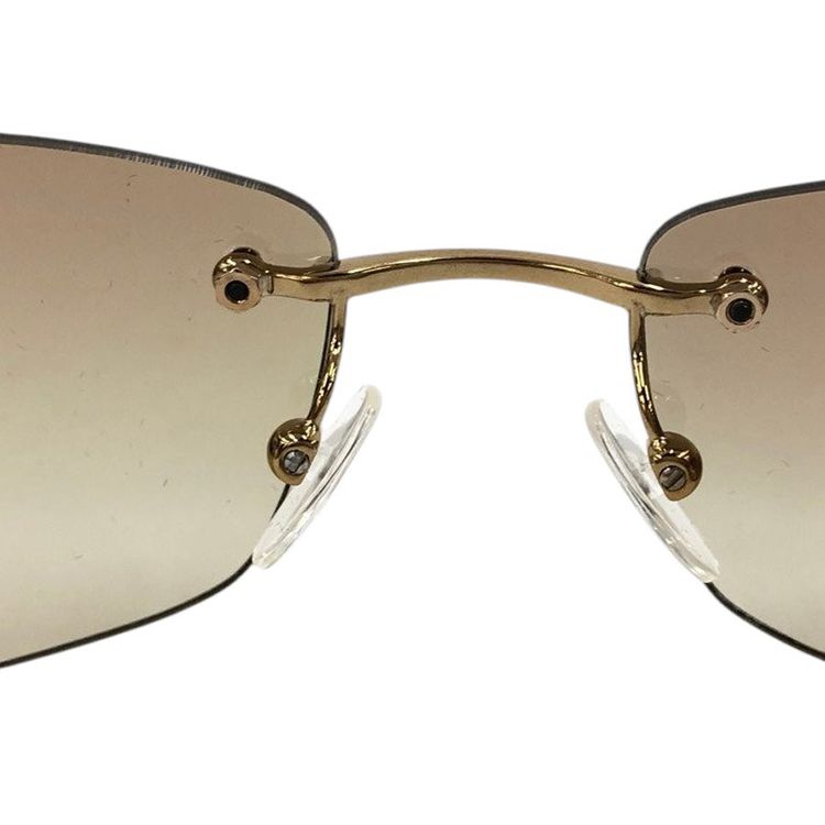 Gucci Gold Brown Tinted Rhinestone Rimless Sunglasses GG 1784 Strass 577YT 7