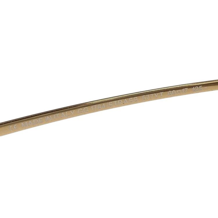 Gucci Gold Brown Tinted Rhinestone Rimless Sunglasses GG 1784 Strass 577YT 2
