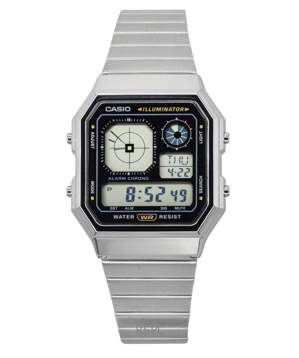Casio Vintage Digital Stainless Steel Quartz A130WE-1A Unisex Watch image 1