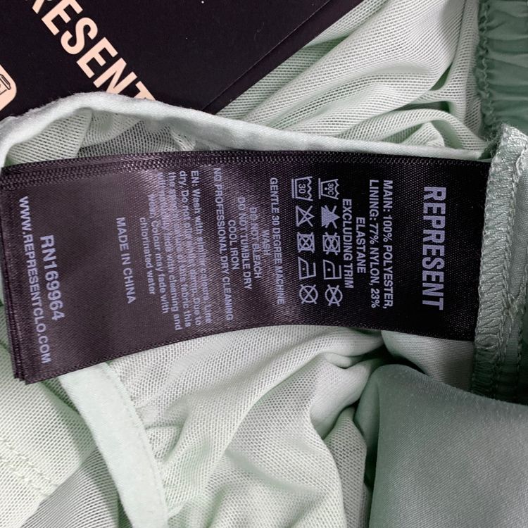 Represent XS Swim Shorts Metal Initial Washed Sage Mint Green image 7