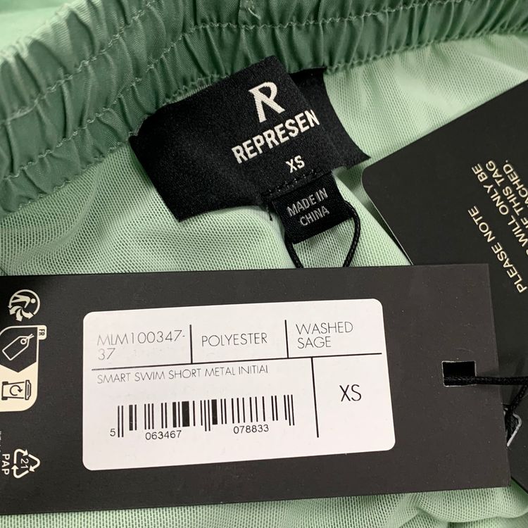 Represent XS Swim Shorts Metal Initial Washed Sage Mint Green image 4