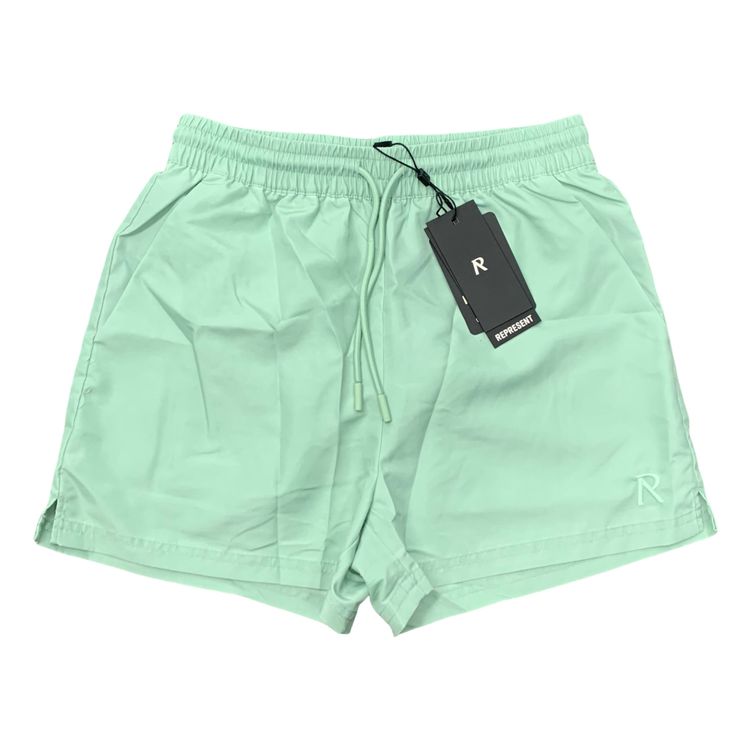 Represent XS Swim Shorts Metal Initial Washed Sage Mint Green image 1