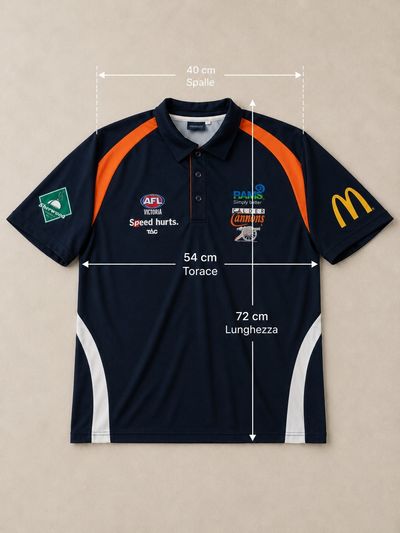 Bluegum Navy Polo Shirt With Orange And White Accents