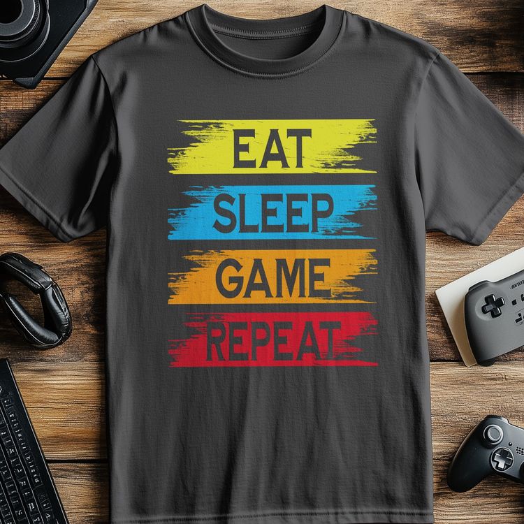 Eat Sleep Game Repeat T-shirt 3