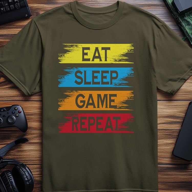Eat Sleep Game Repeat T-shirt 5
