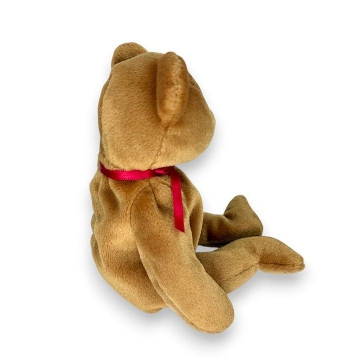 Brown Teddy Bear Plush Toy With Red Ribbon obraz 2