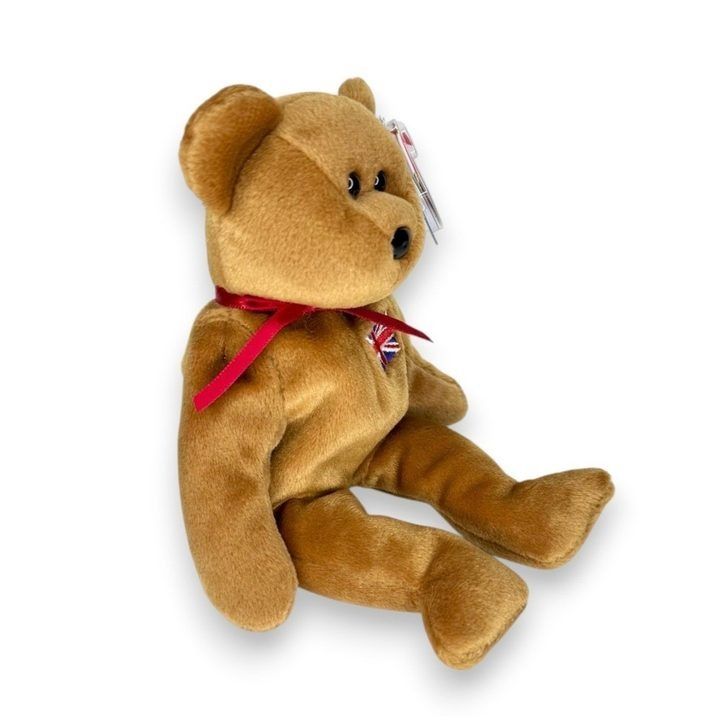 Brown Teddy Bear Plush Toy With Red Ribbon obraz 1
