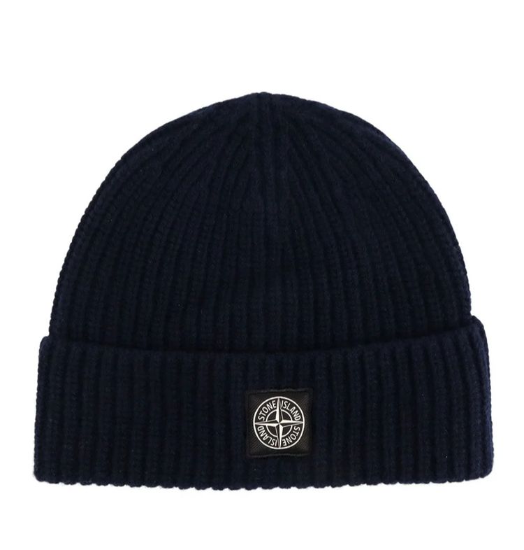 Stone Island ribbed knit beanie hat