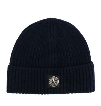 Stone Island ribbed knit beanie hat