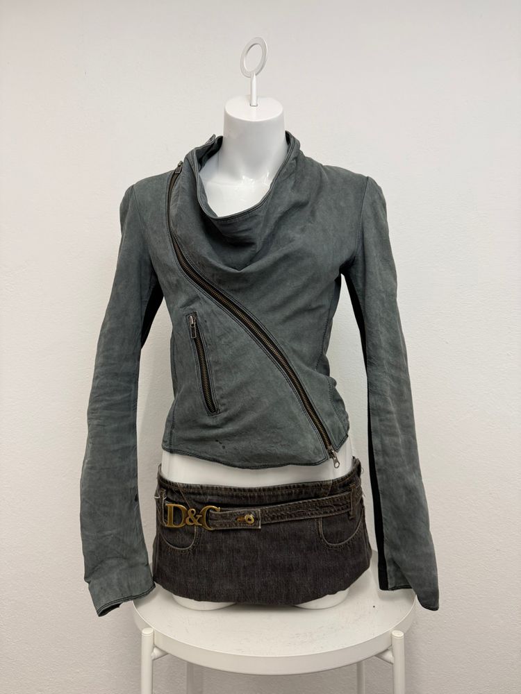 Allsaints Leather Asymmetrical Jacket (UK10)