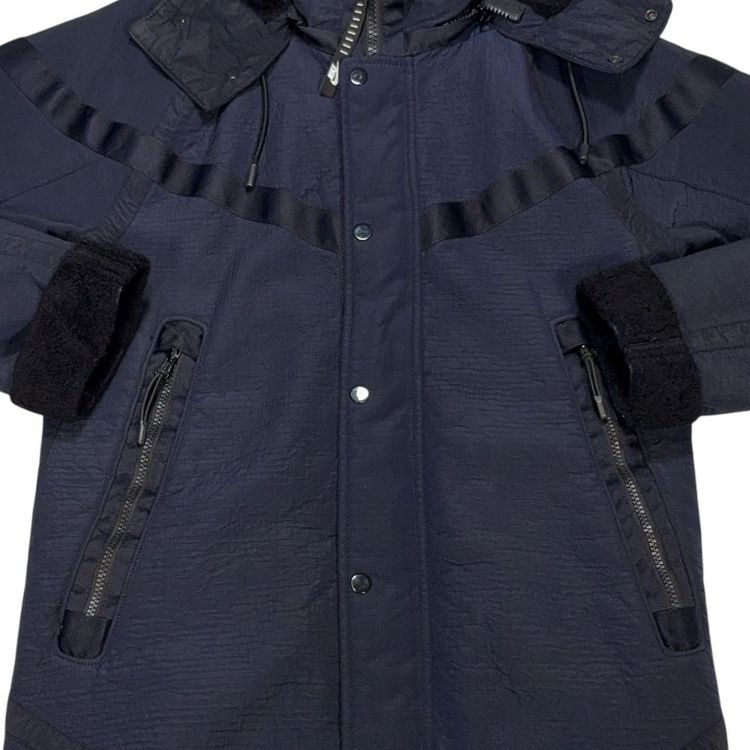 Nike X Stone Island Jacquard Grid On Wool Fur Navy Jacket image 4