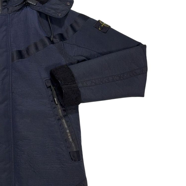 Nike X Stone Island Jacquard Grid On Wool Fur Navy Jacket image 5