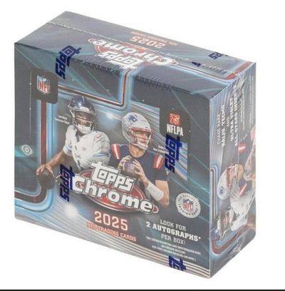 Topps Chrome 2025 Nfl Trading Cards Mega Hobby Box 2