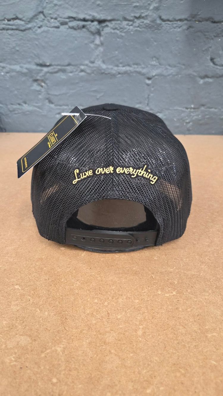 Black Snapback Cap With Luxe Embroidery image 4