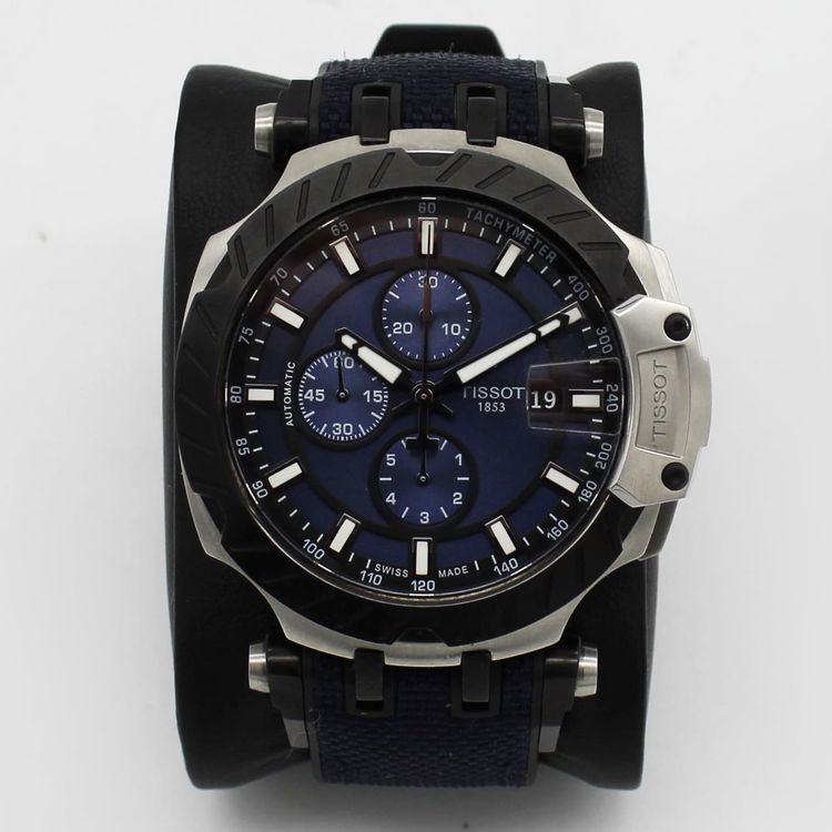 Men's Tissot T-Race Chronograph Blue Dial Pre-owned T115.427.27.041.00