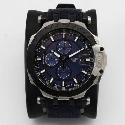 Men's Tissot T-Race Chronograph Blue Dial Pre-owned T115.427.27.041.00