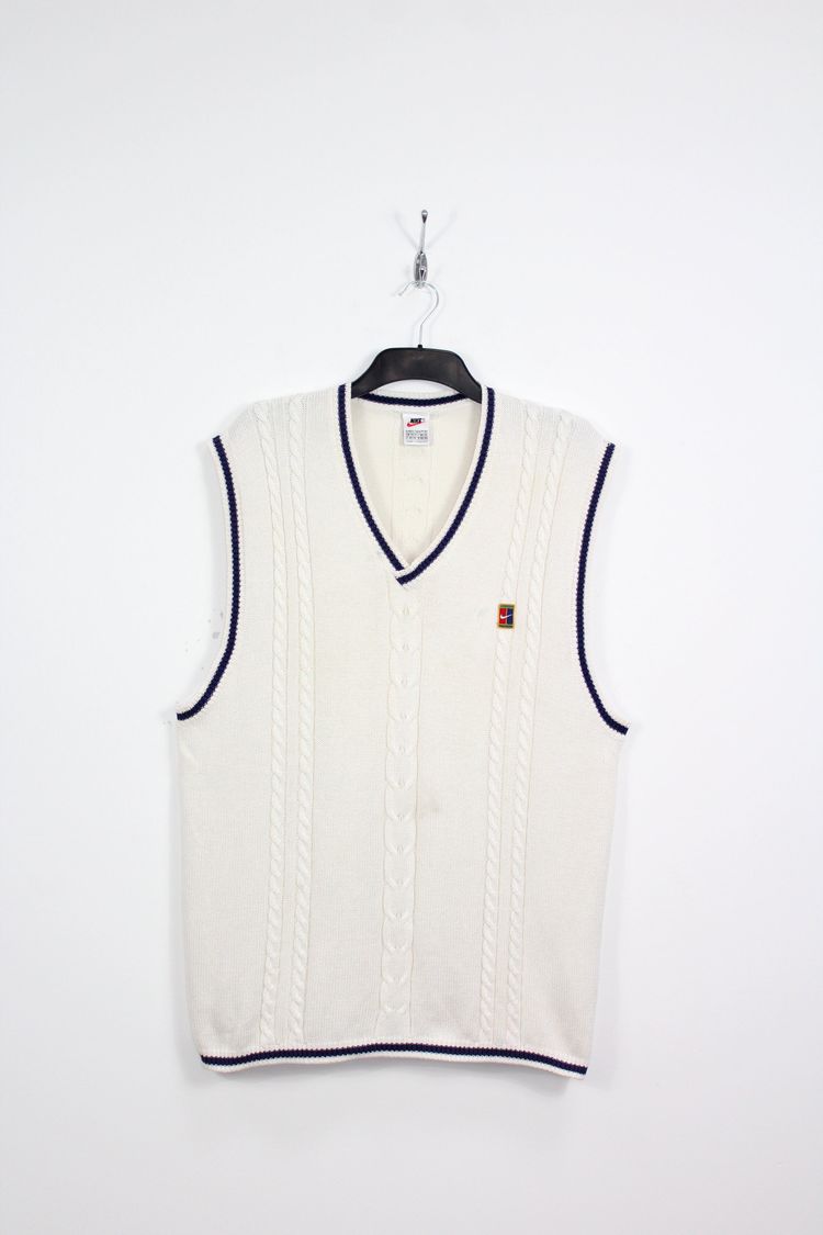Nike NIKE 90'S VINTAGE TN CHALLENGE COURT TENNIS SLEEVELESS KNIT JUMPER XL product image