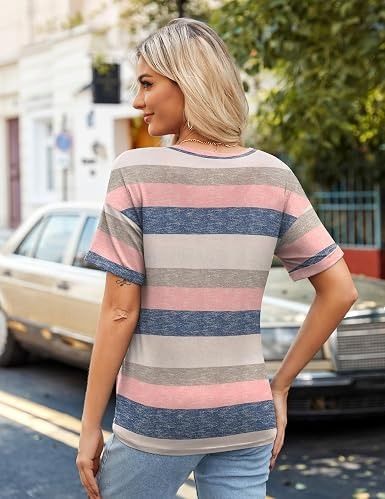 Striped V-Neck T-Shirt 5