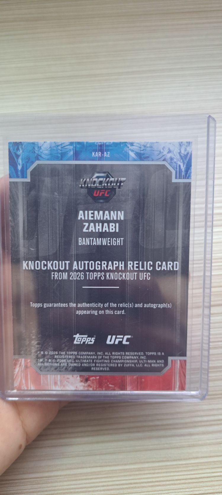 Ufc Knockout Autograph Relic Card obraz 2