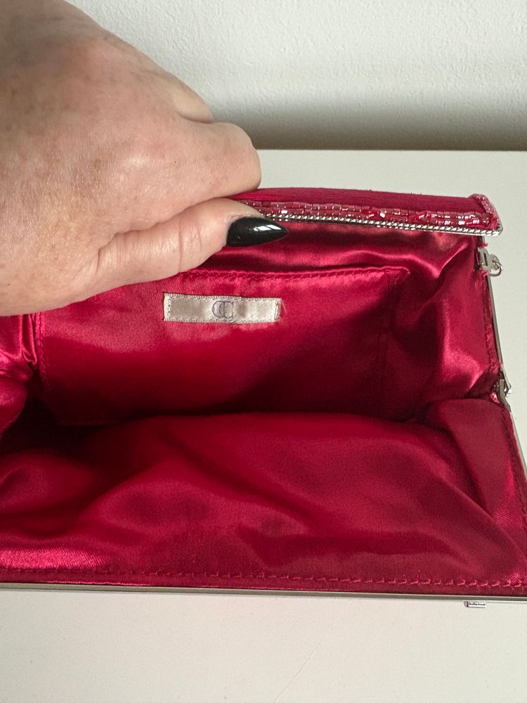 Other Red Beaded Evening Bag With Chain Strap product image