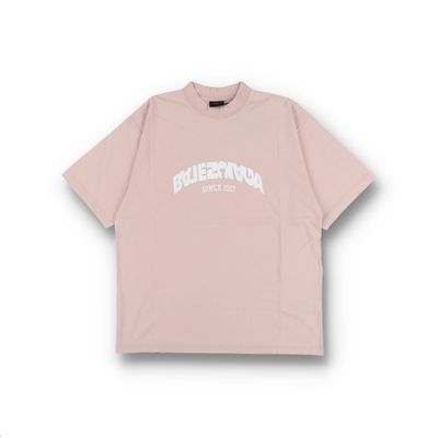 Balenciaga Pink Embroidered Back Flip Logo Oversized T-Shirt