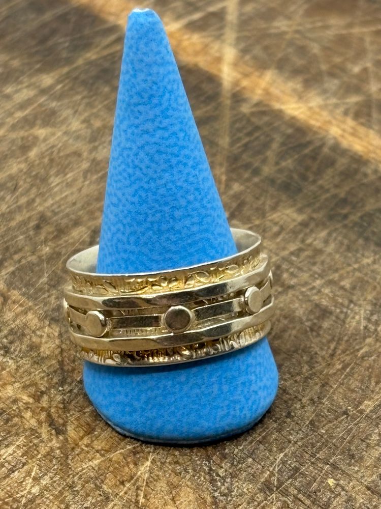 Fidget ring solid silver