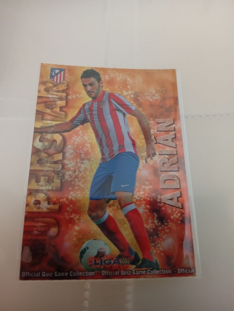 Panini Ref A1-P17. Adrián. Atlético de Madrid. Mundicromo 2013. Superstar rayas diagonales holográfica  product image