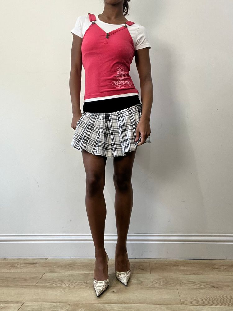 BEST PICKS | extra small black and grey plaid mini skirt image 2