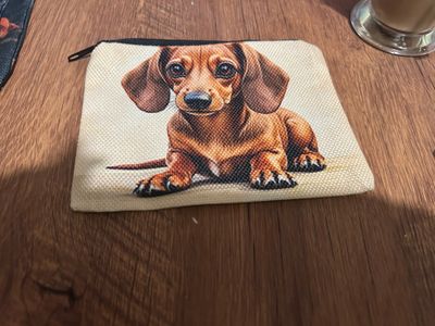Small Pouch With Dog Print