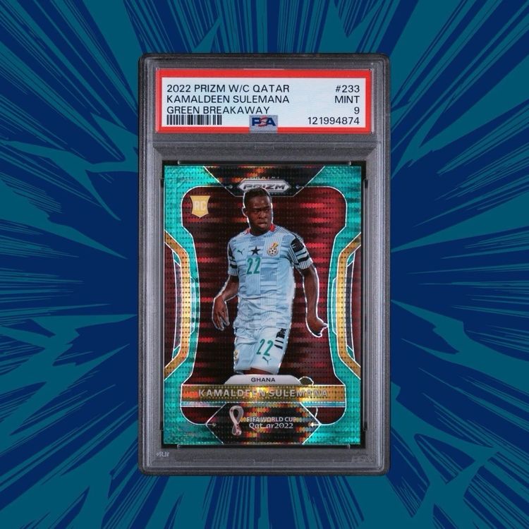 Kamaldeen Sulemana Panini Prizm World Cup2022 Green Breakaway /5 & PSA mint 9