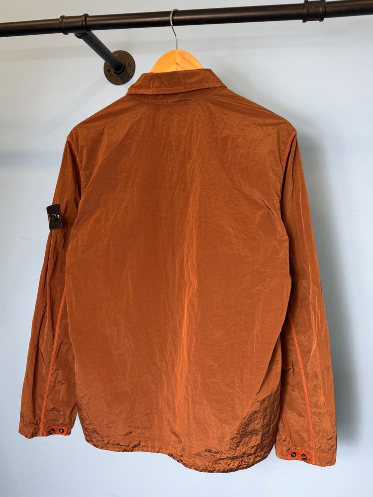 Immagine di Medium Stone Island Dark Orange Nylon Metal Lightweight Overshirt Jacket 3