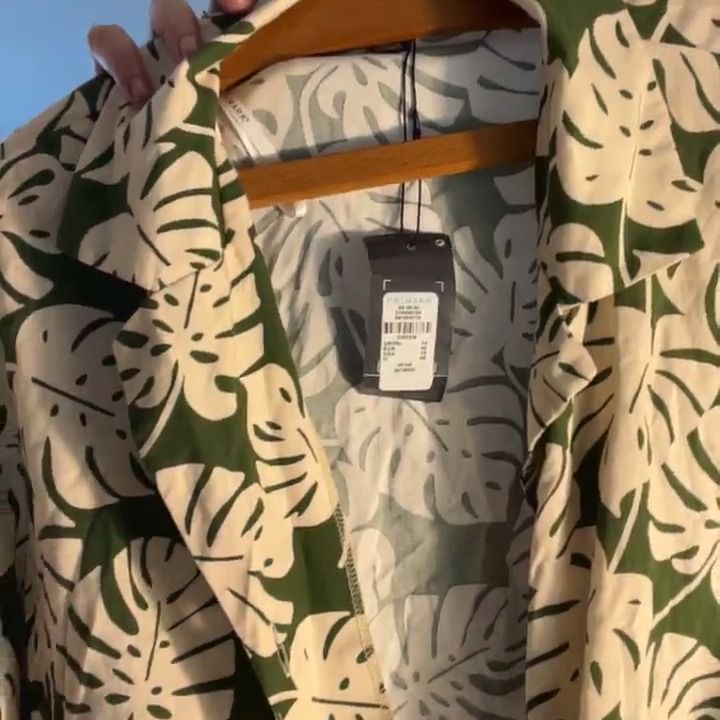 Other Tie Front top monstera pattern 50s/80s button up product image