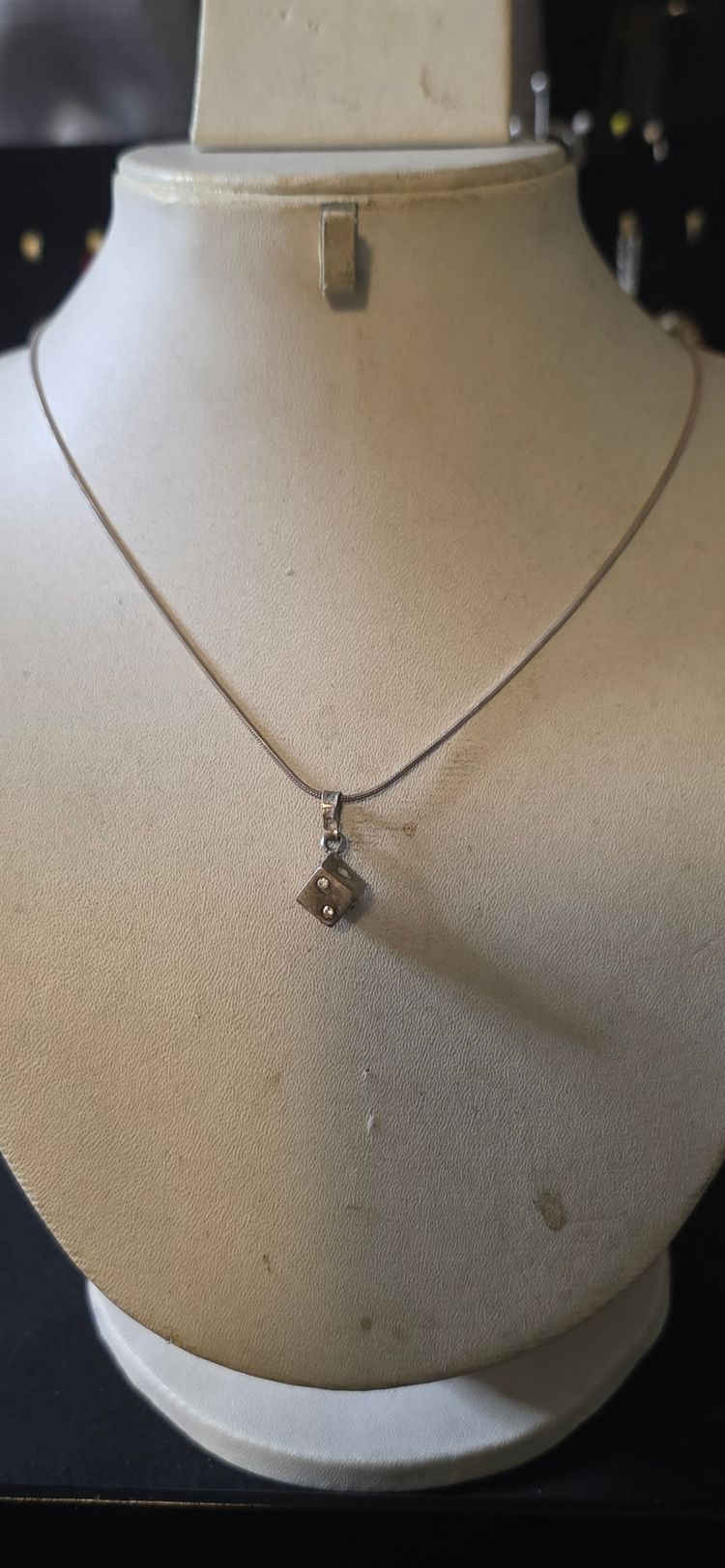£20). 925 sterling silver Silver Necklace With Dice Pendant