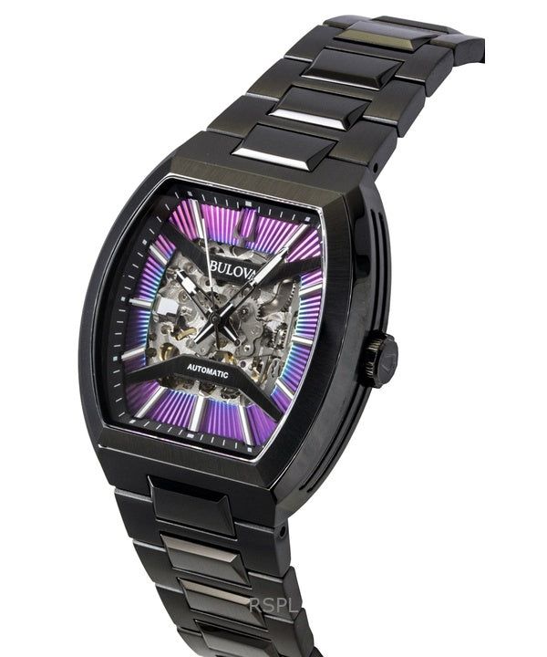 Bulova Maquina Stainless Steel Multicolor Semi-Skeleton Dial Automatic 98A320 Men's Watch 3