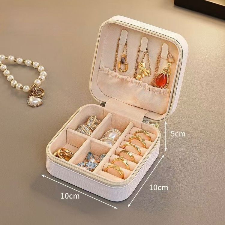 White Compact Jewelry Storage Box image 1