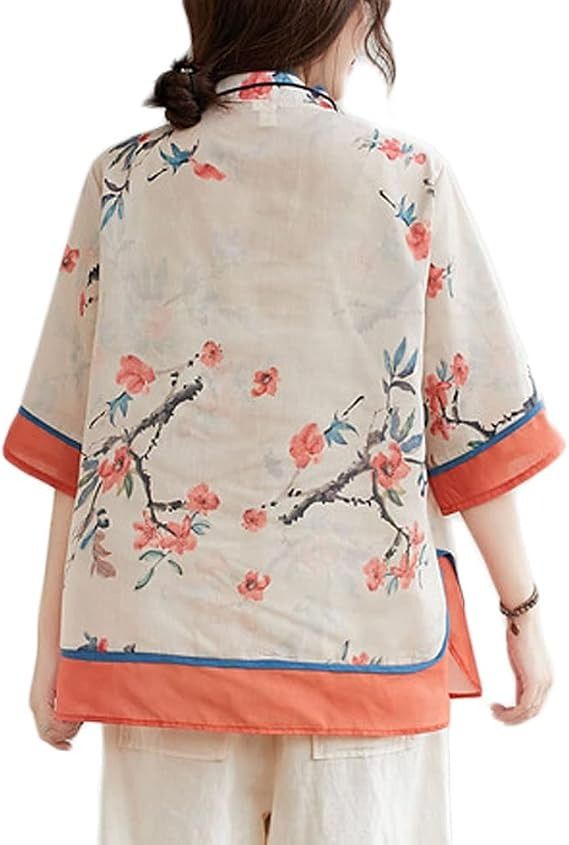 Immagine di Floral Print Traditional Style Blouse With Wide Pants 5