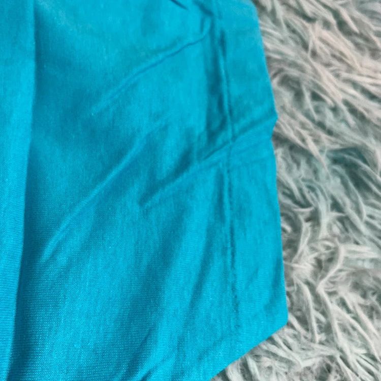 Vintage 90s Deadstock Turquoise Fruit of the Look Blank T Shirt - XS image 2
