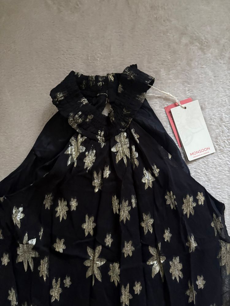 Monsoon - Black Floral Halter Neck Dress image 2