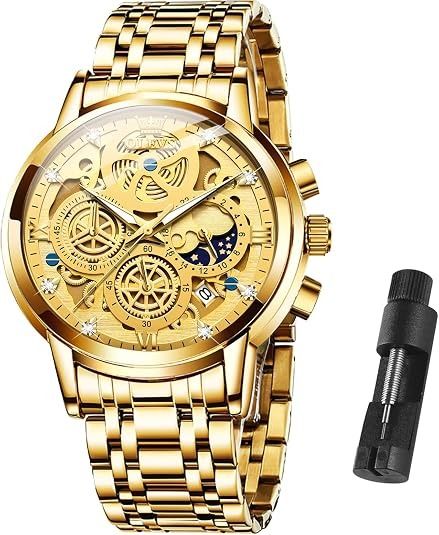 Immagine di Gold Wristwatch With Mechanical Design 1