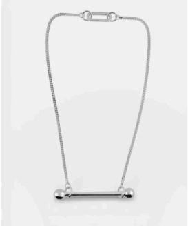 ANNABEL B BARRED7 NECKLACE SILVER – (NEW) / 43CM