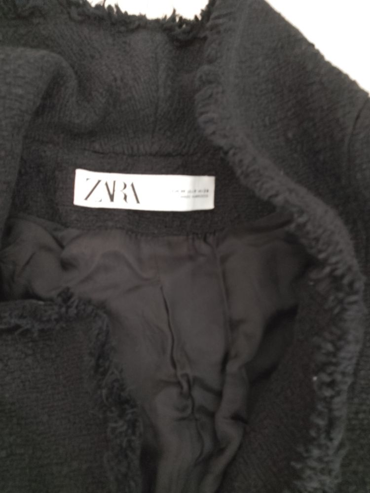 Zara Black Double-Breasted Coat 2