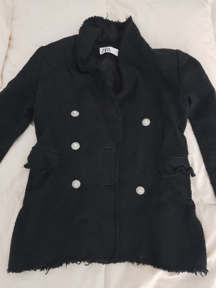 Zara Zara Black Double-Breasted Coat product image