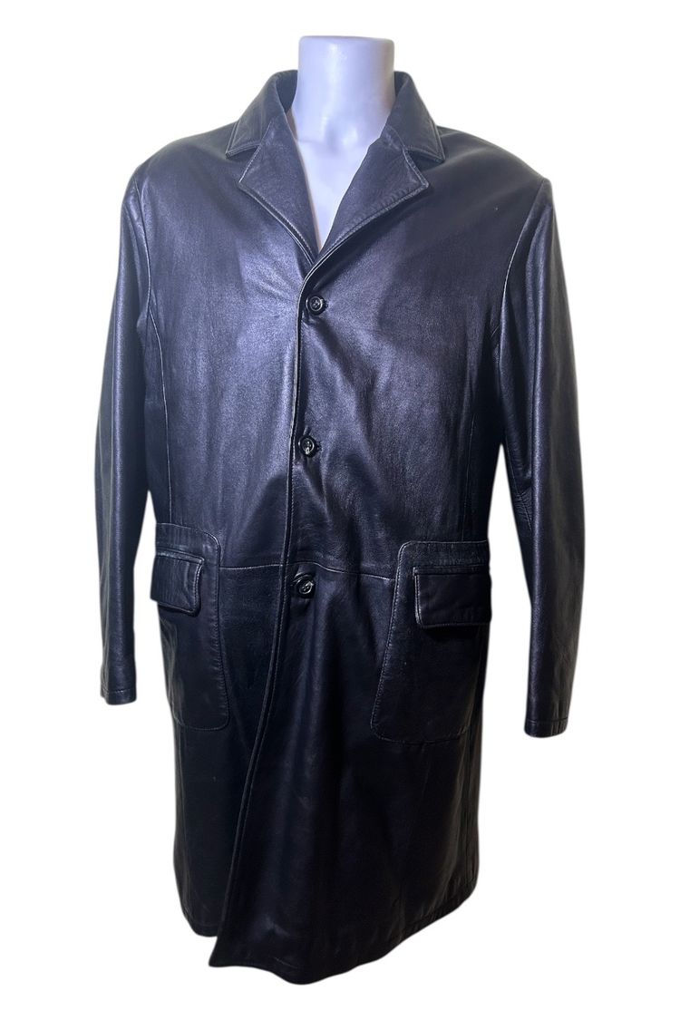 Other black leather long coat product image