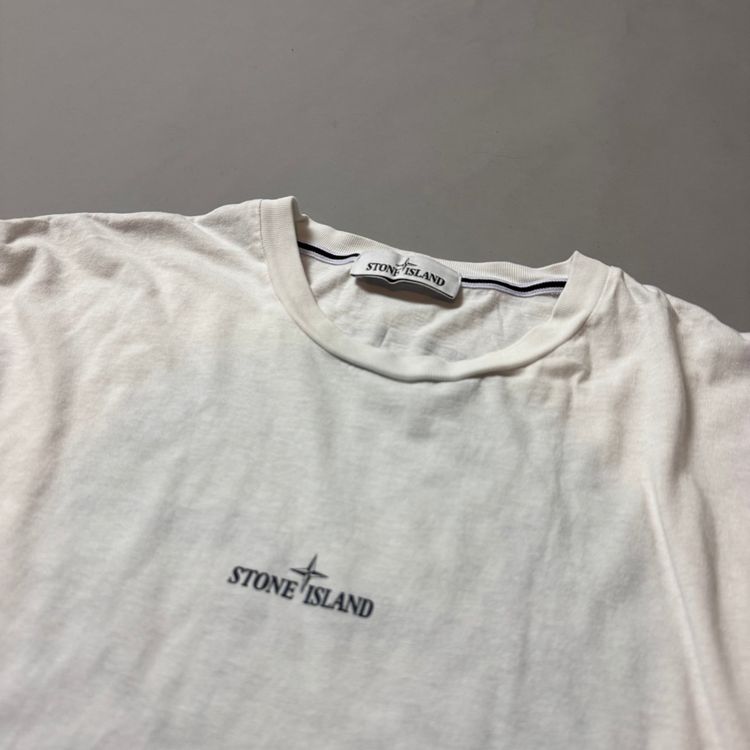 Stone Island White Graphic T-Shirt - XL image 5