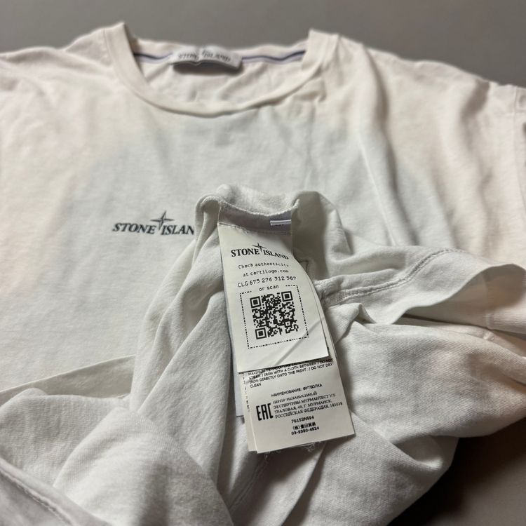 Stone Island White Graphic T-Shirt - XL image 4